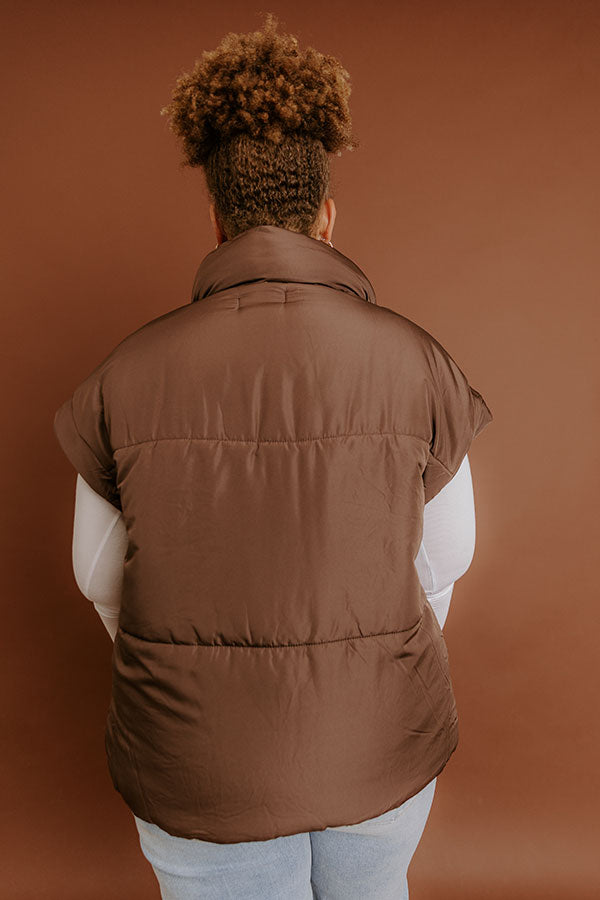 Brisk Stroll Puffer Vest in Chestnut Curves-Beginning Fashion