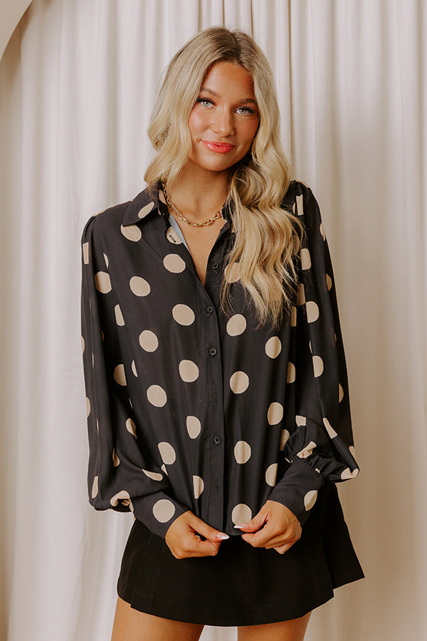 Darling Dots Button Up Top-Beginning Fashion
