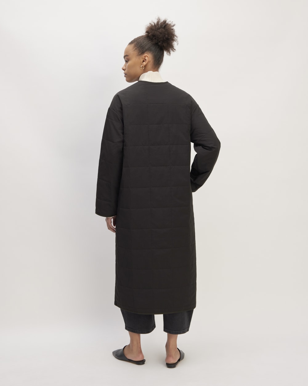 The ReNew Quilted Long Liner | Black-styoma