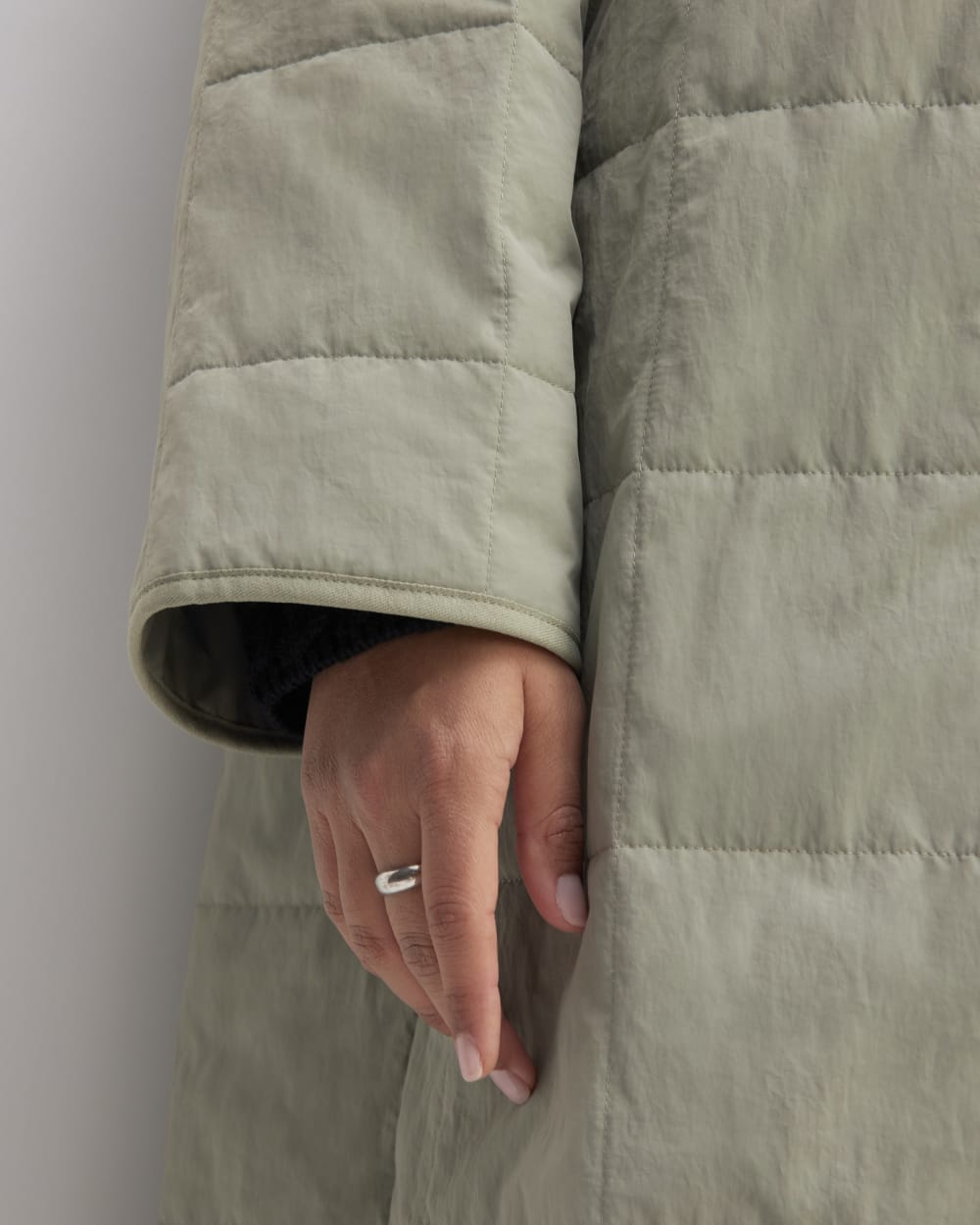 The ReNew Quilted Long Liner | Sage Green-styoma