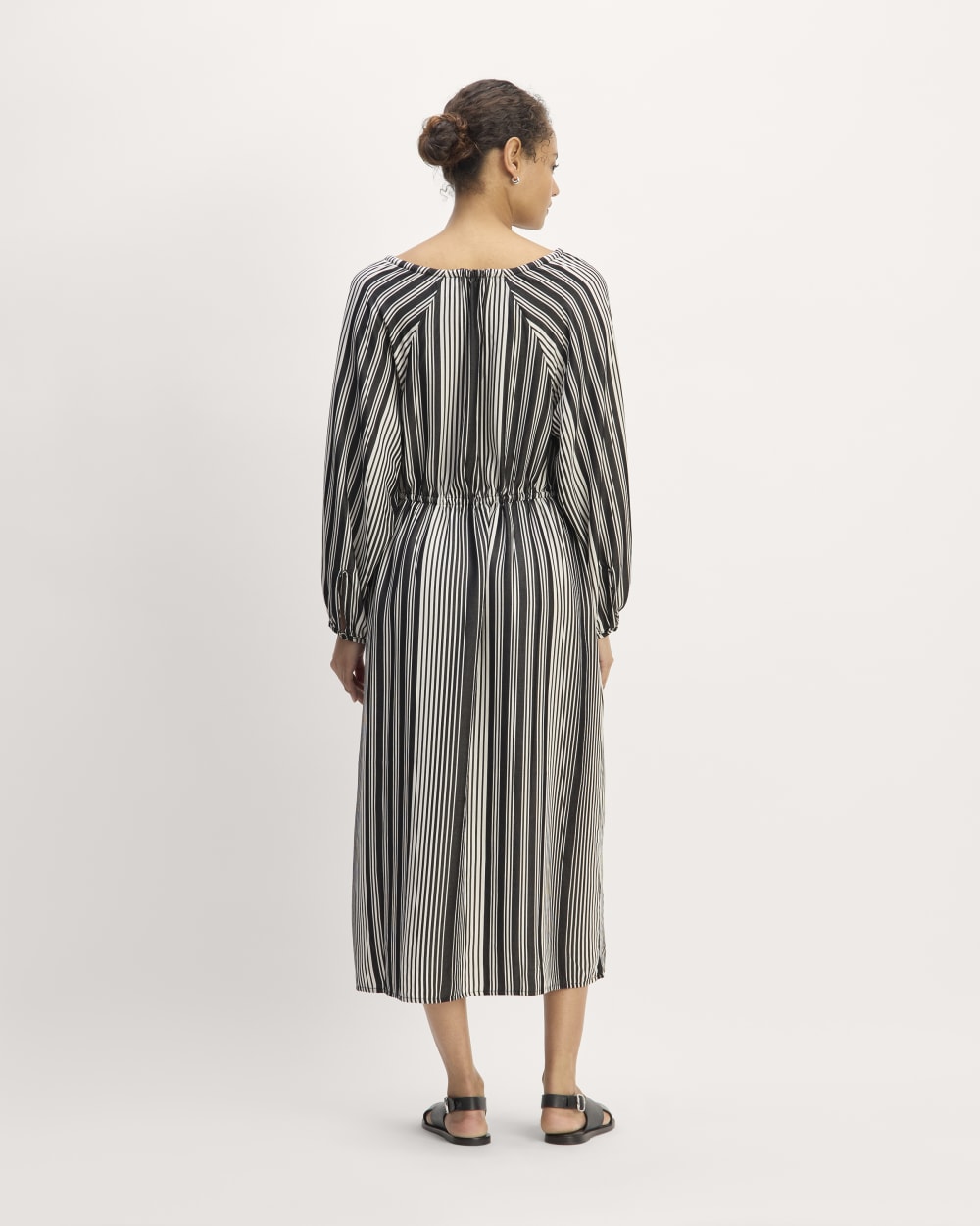 The TENCEL™ Gathered Maxi Dress | Black / Bone-styoma