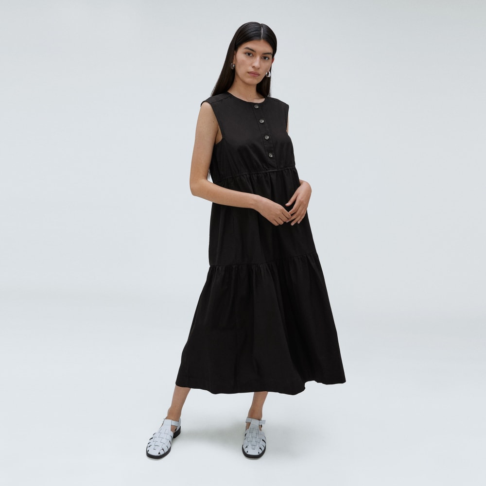 The Tiered Midi Dress | Black-styoma