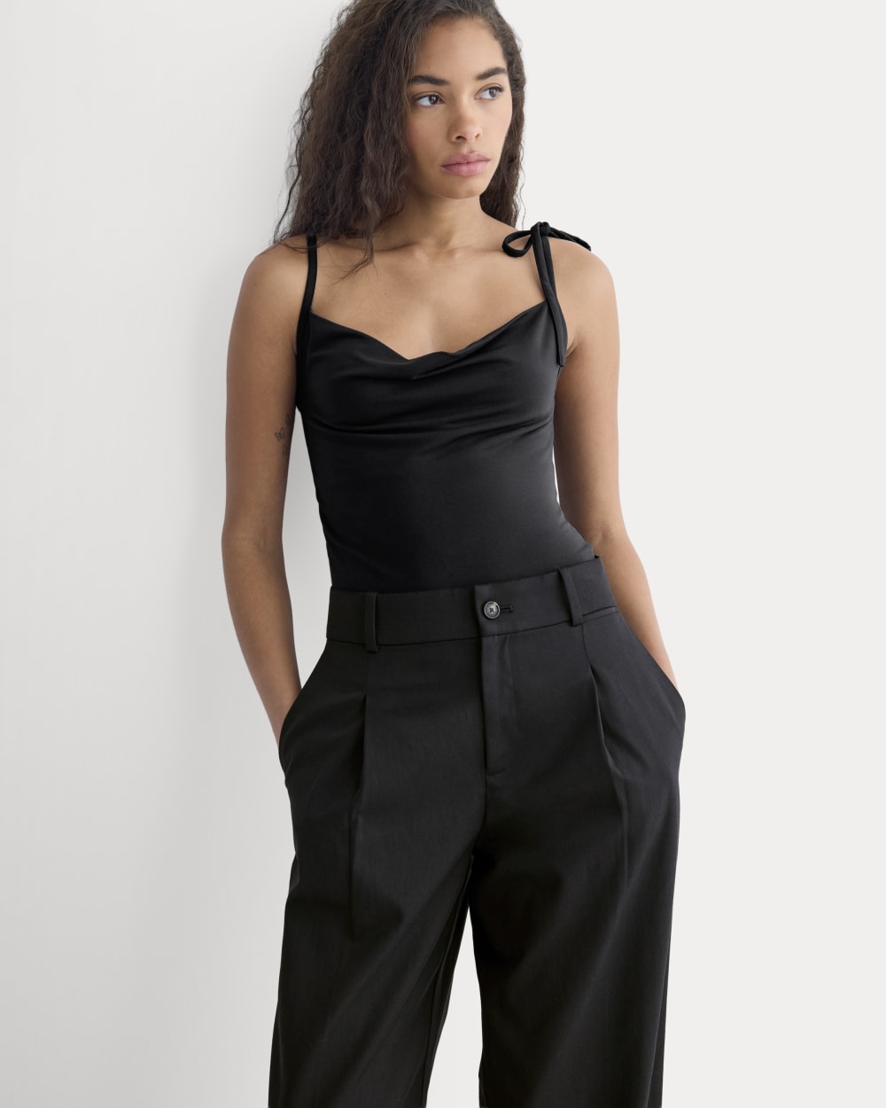 Tie-Shoulder Tank | Black-styoma