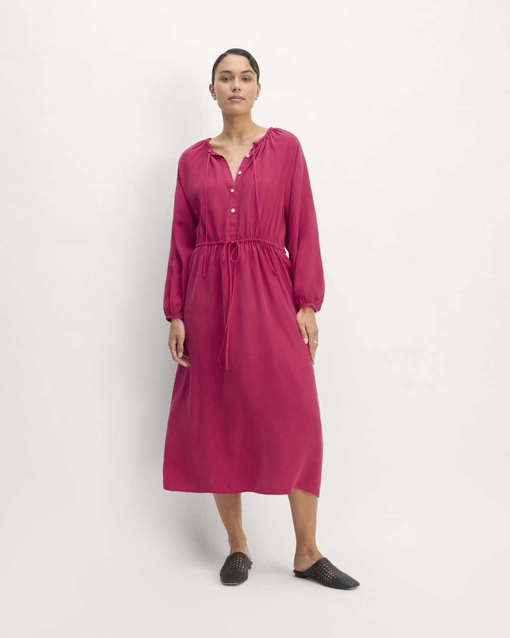 The TENCEL™ Gathered Maxi Dress | Red Currant-styoma