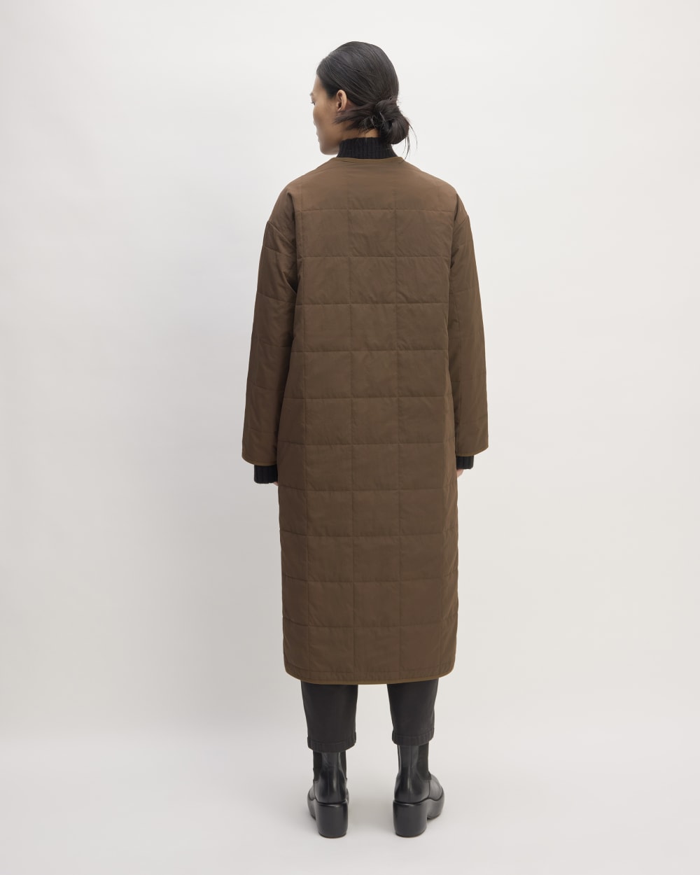 The ReNew Quilted Long Liner | Cocoa-styoma