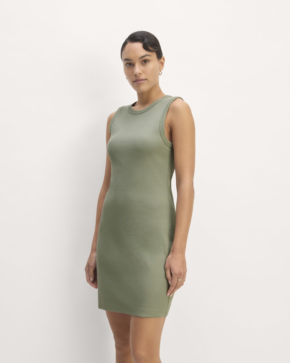 The Ribbed Mini Dress | Sage Green-styoma