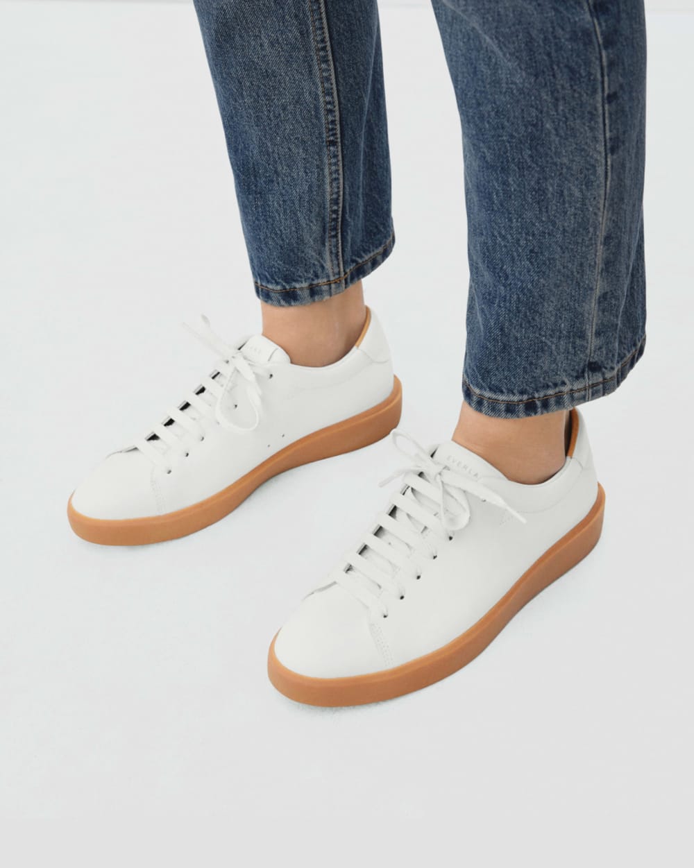 The ReLeather® Tennis Shoe  | White / Gum Sole-styoma