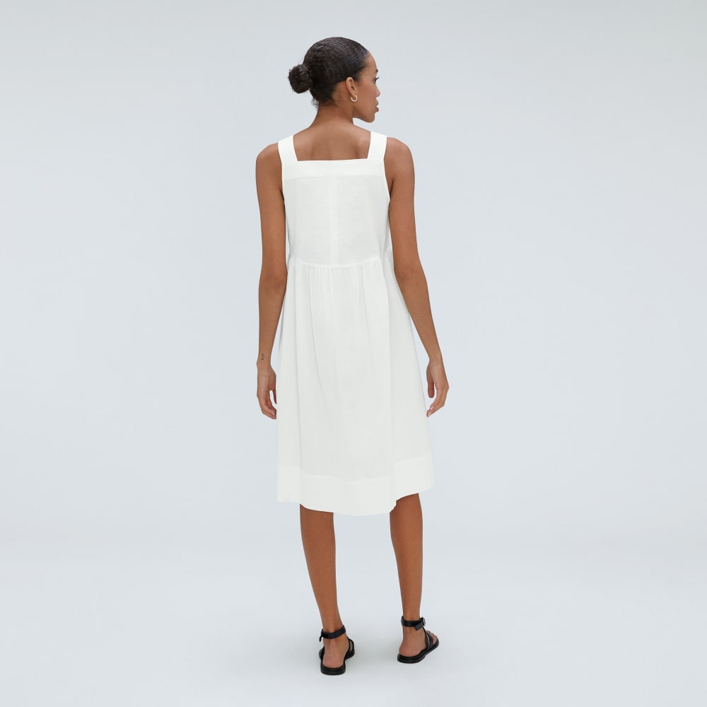 The Seersucker Midi Dress | White-styoma