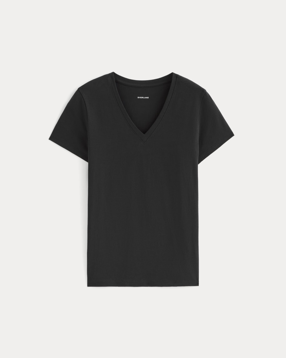 The Slim V-Neck Tee in Essential Cotton | Black-styoma