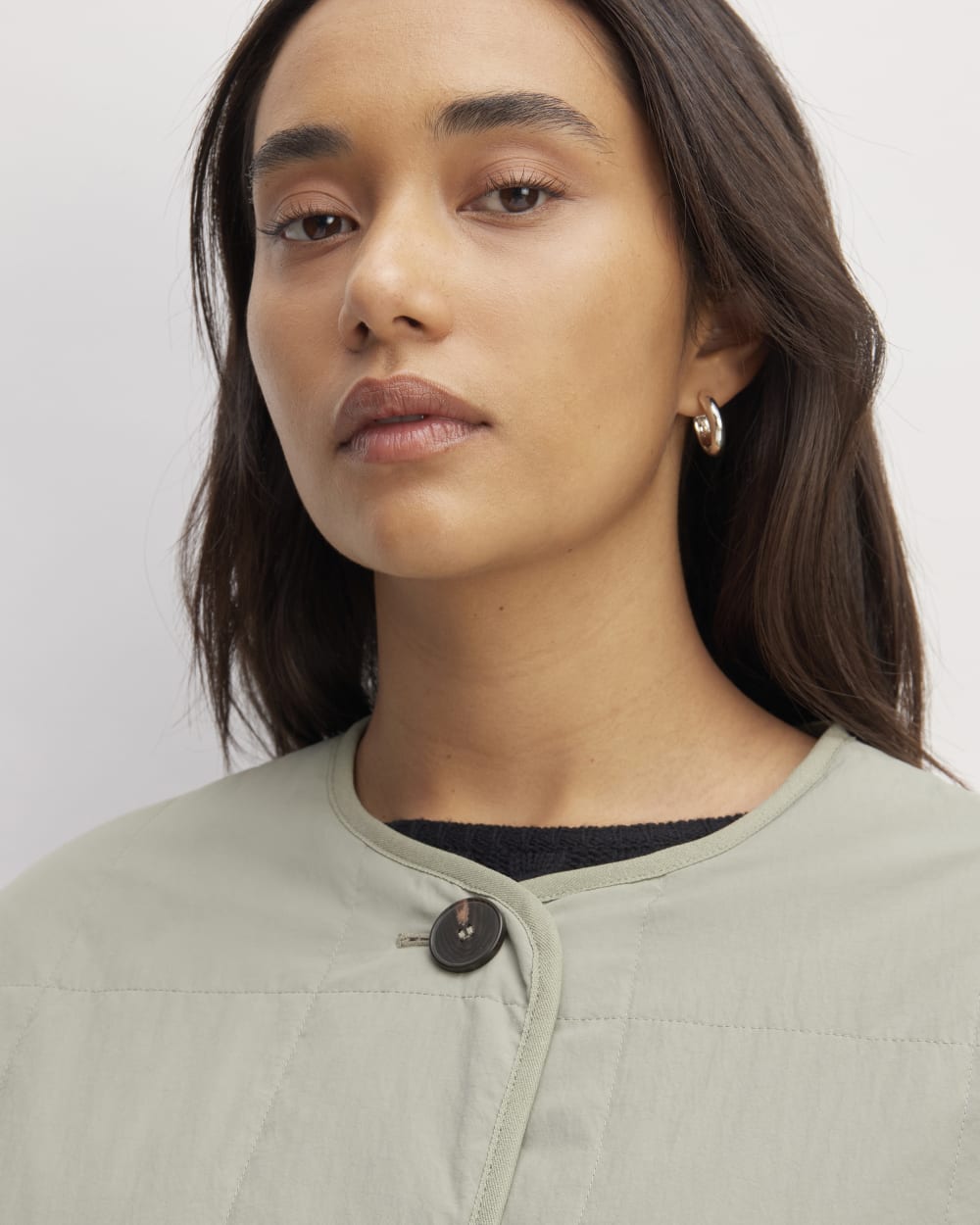 The ReNew Quilted Long Liner | Sage Green-styoma