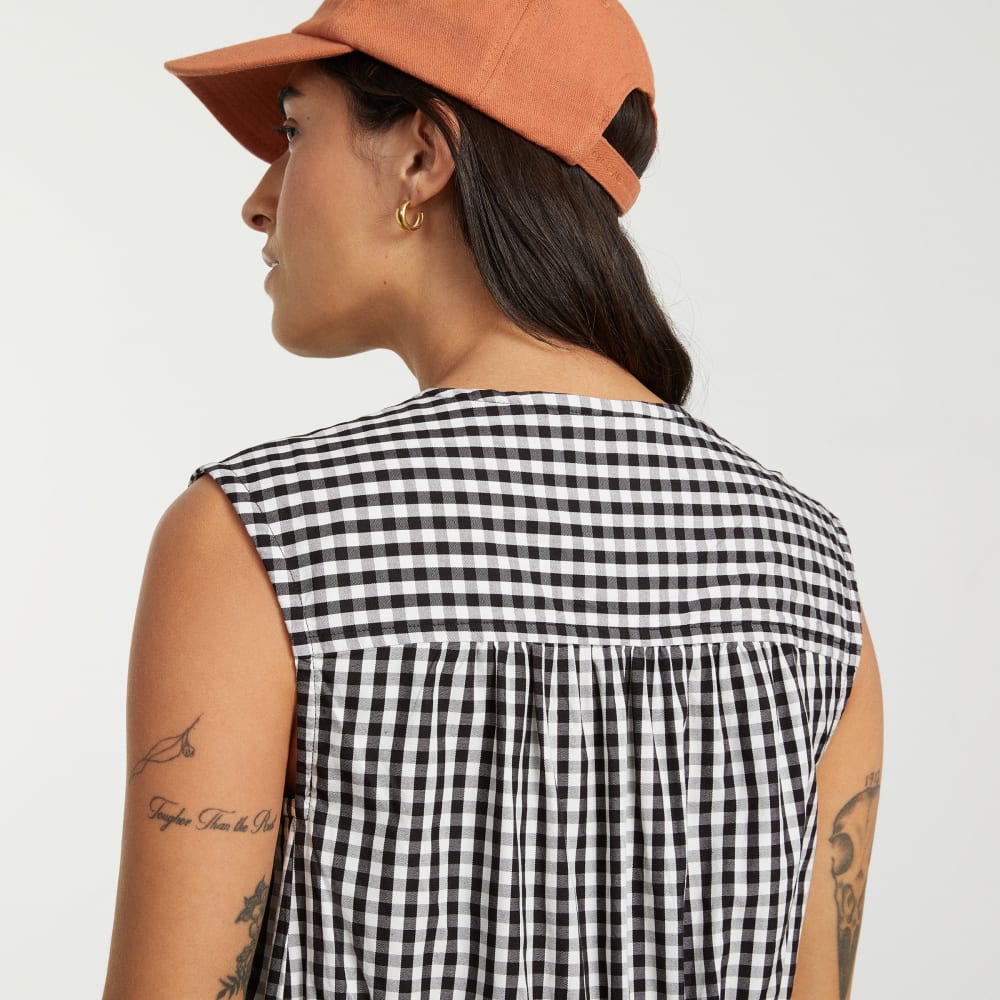 The Tiered Midi Dress | Black Gingham-styoma