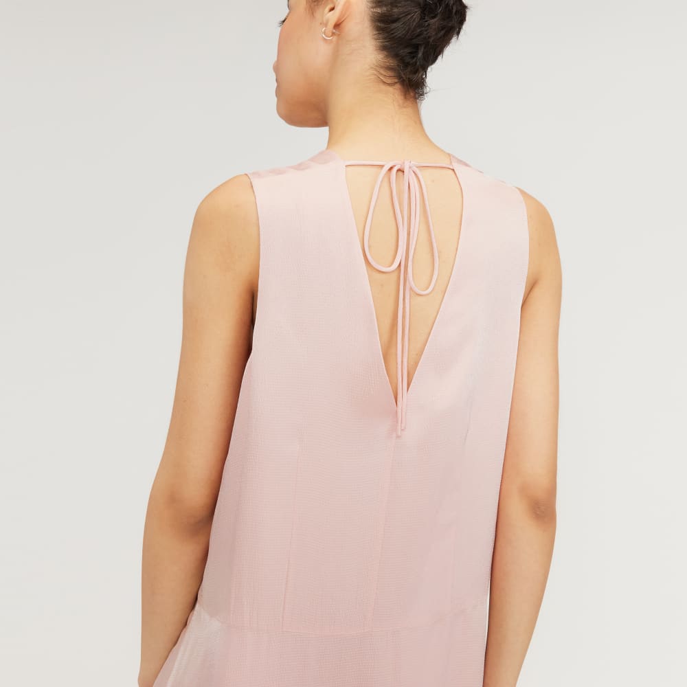 The Satin V-Neck Maxi Dress | Petal Pink-styoma
