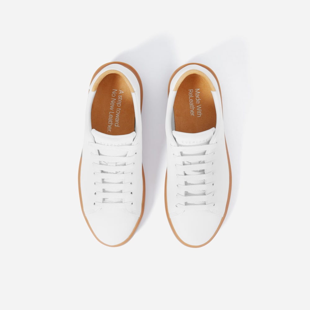 The ReLeather® Tennis Shoe  | White / Gum Sole-styoma