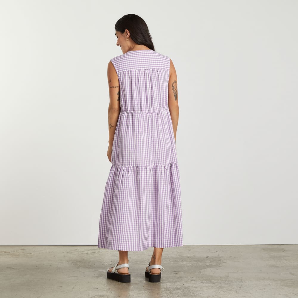 The Tiered Midi Dress | Orchid Gingham-styoma
