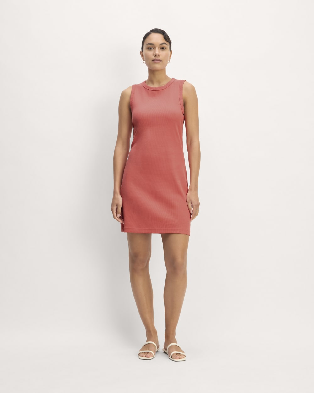 The Ribbed Mini Dress | Coral-styoma