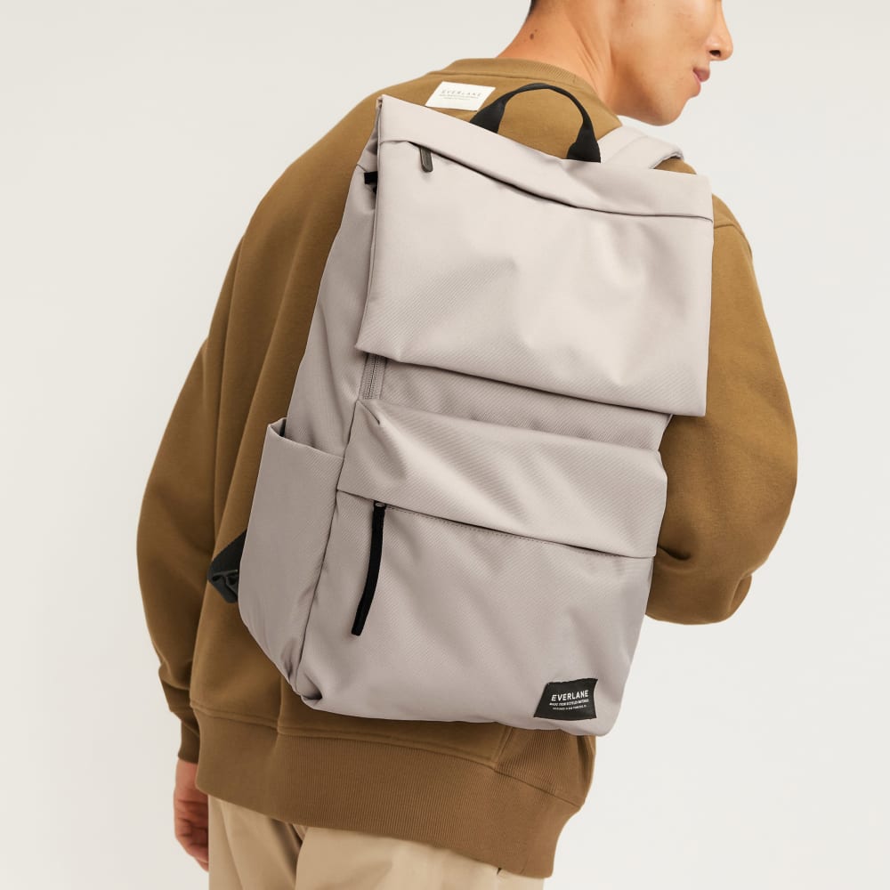The ReNew Transit Backpack | Warm Quartz (with label)-styoma