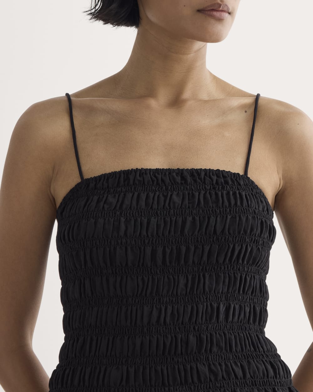 The Smocked Tank | Black-styoma