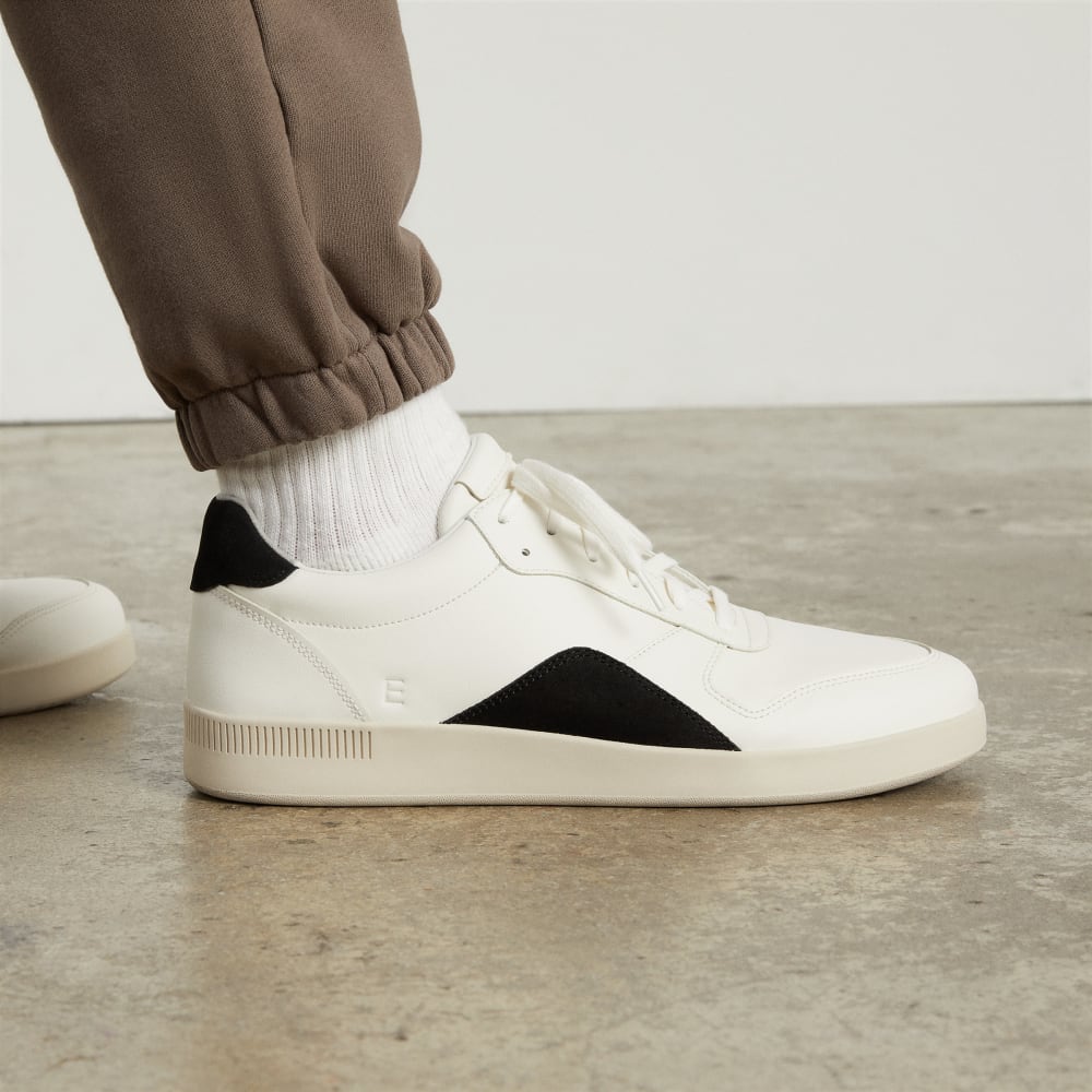 The ReLeather® Court Sneaker | Off White / Black-styoma