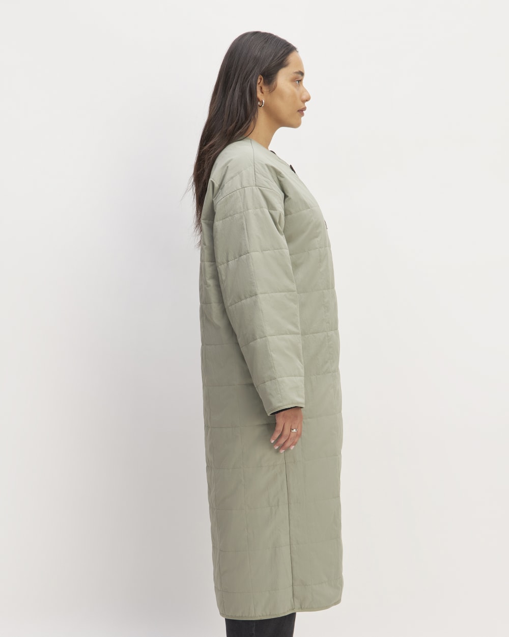 The ReNew Quilted Long Liner | Sage Green-styoma