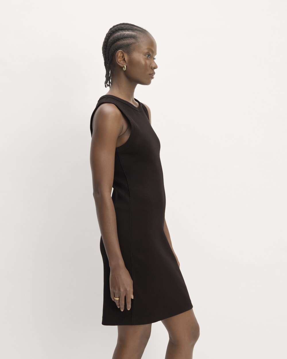 The Ribbed Mini Dress | Black-styoma