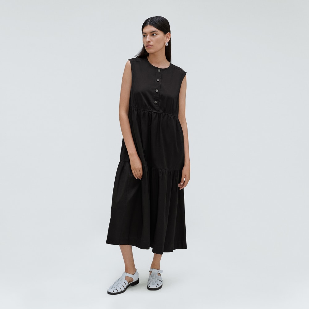 The Tiered Midi Dress | Black-styoma