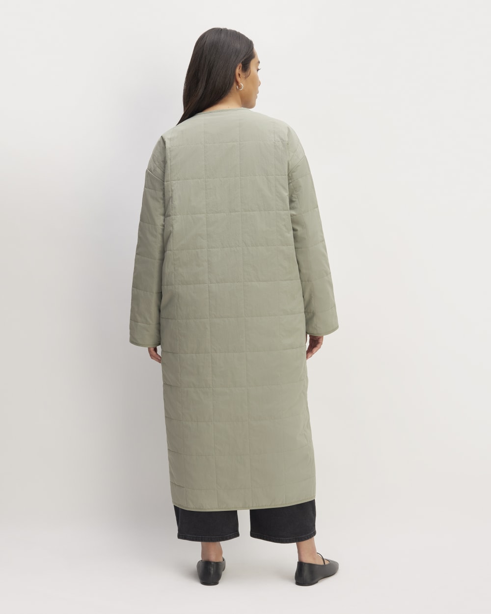 The ReNew Quilted Long Liner | Sage Green-styoma