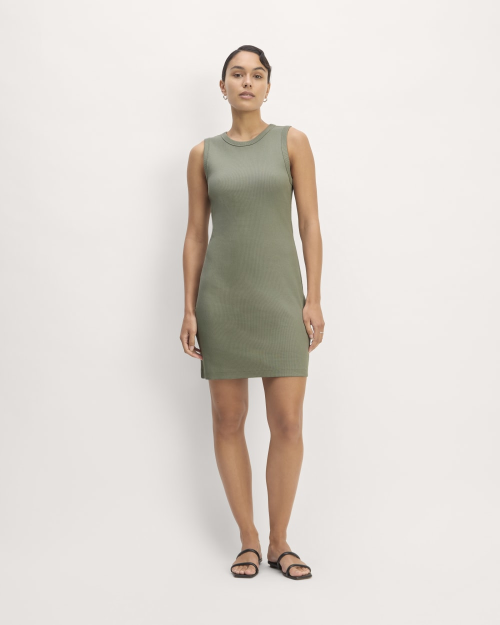 The Ribbed Mini Dress | Sage Green-styoma