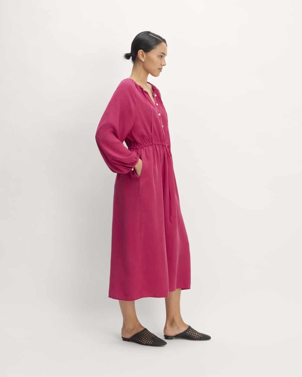 The TENCEL™ Gathered Maxi Dress | Red Currant-styoma