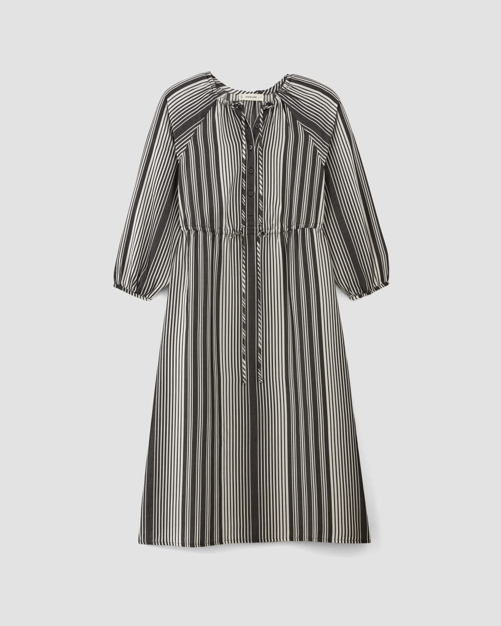 The TENCEL™ Gathered Maxi Dress | Black / Bone-styoma