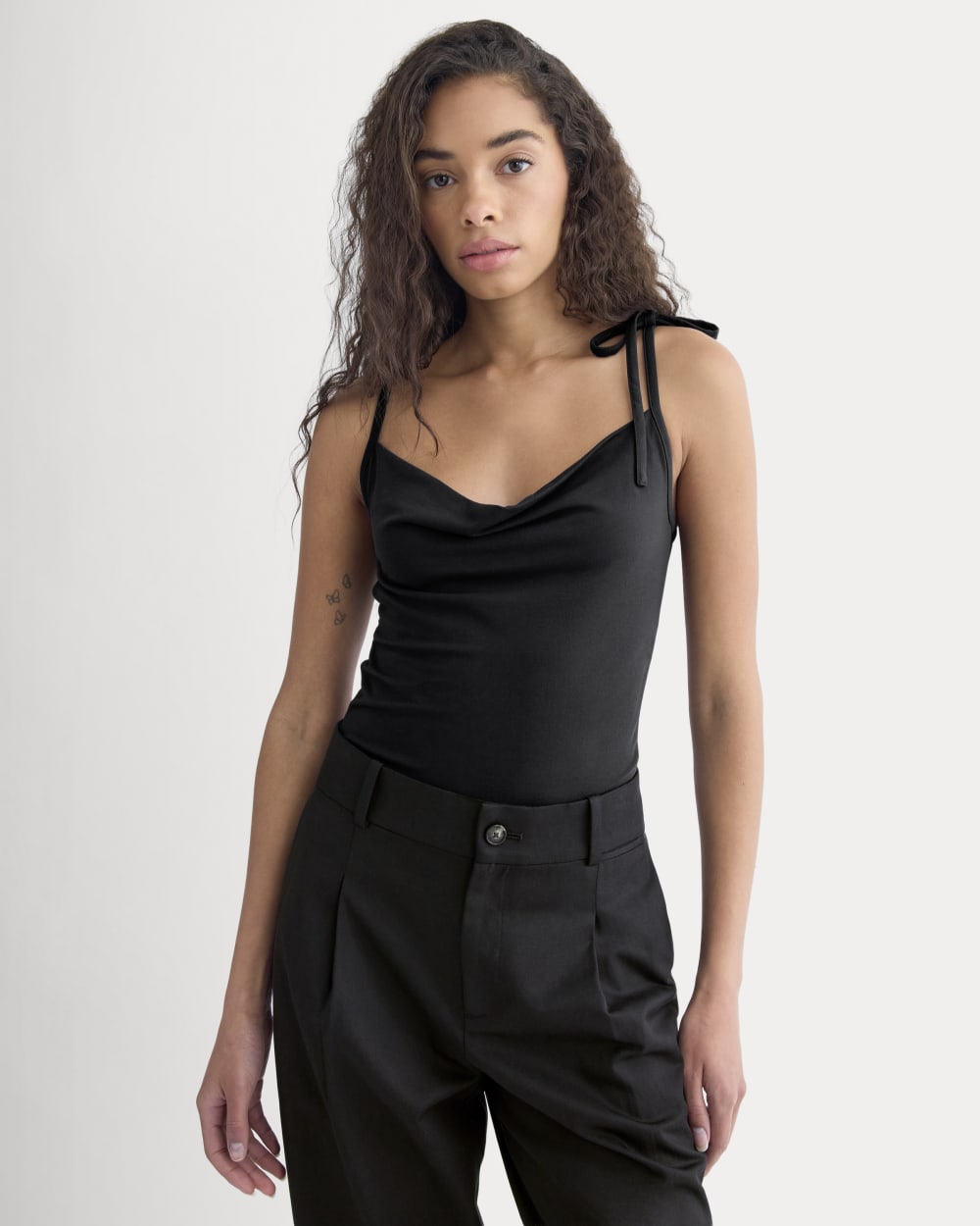 Tie-Shoulder Tank | Black-styoma