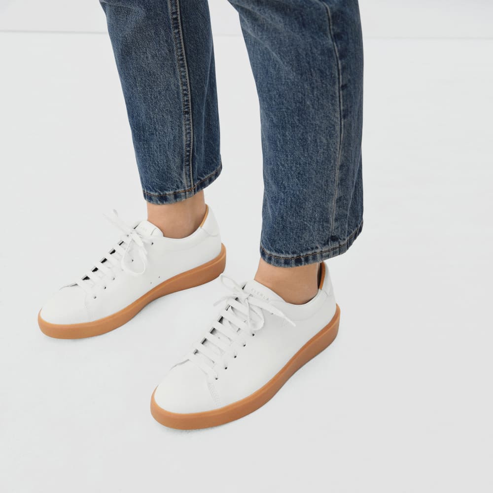 The ReLeather® Tennis Shoe  | White / Gum Sole-styoma