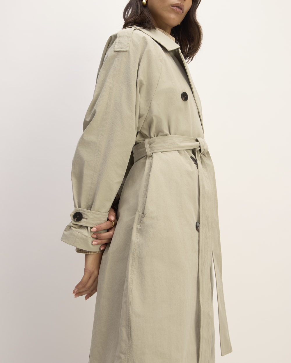 The ReNew Long Trench Coat | Trench Coat Khaki-styoma