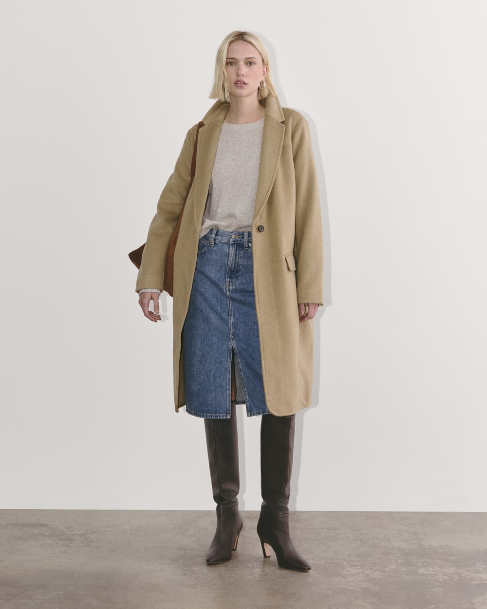 The Topcoat in Wool | Dark Heathered Camel-styoma
