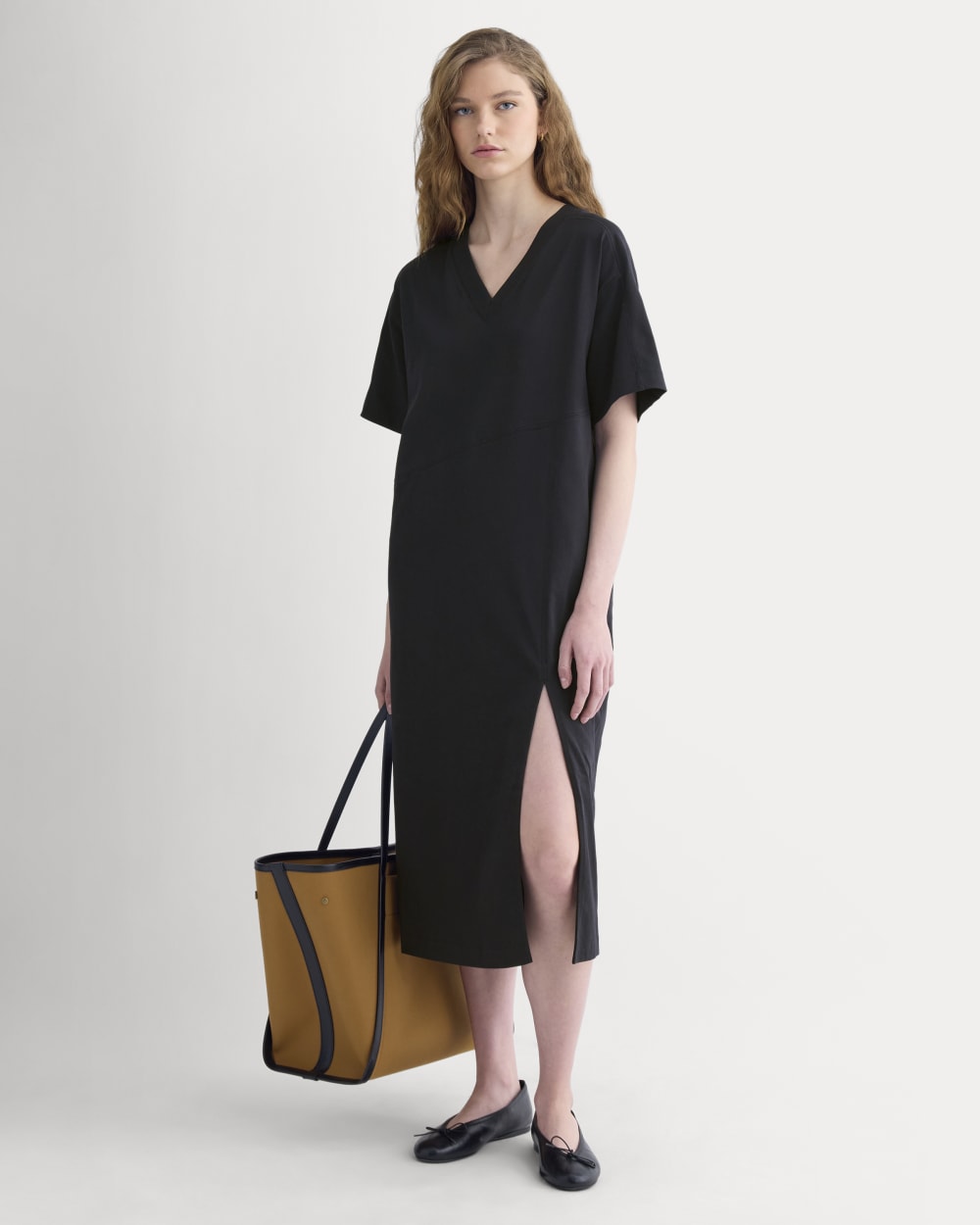 Weekend Tee Midi Dress | Black-styoma