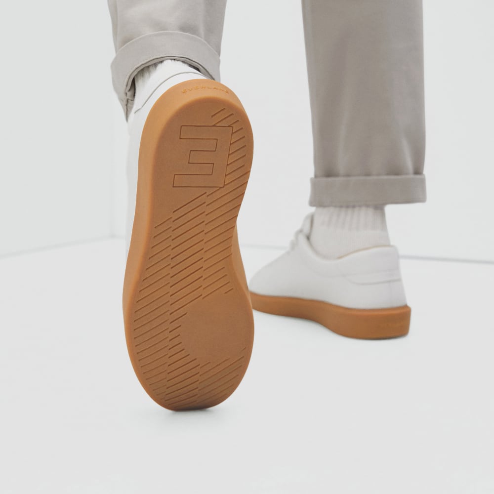 The ReLeather® Tennis Shoe  | White / Gum Sole-styoma
