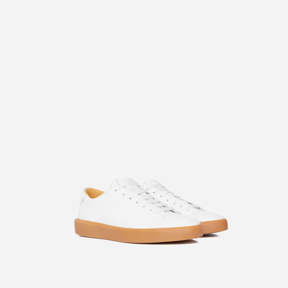 The ReLeather® Tennis Shoe  | White / Gum Sole-styoma