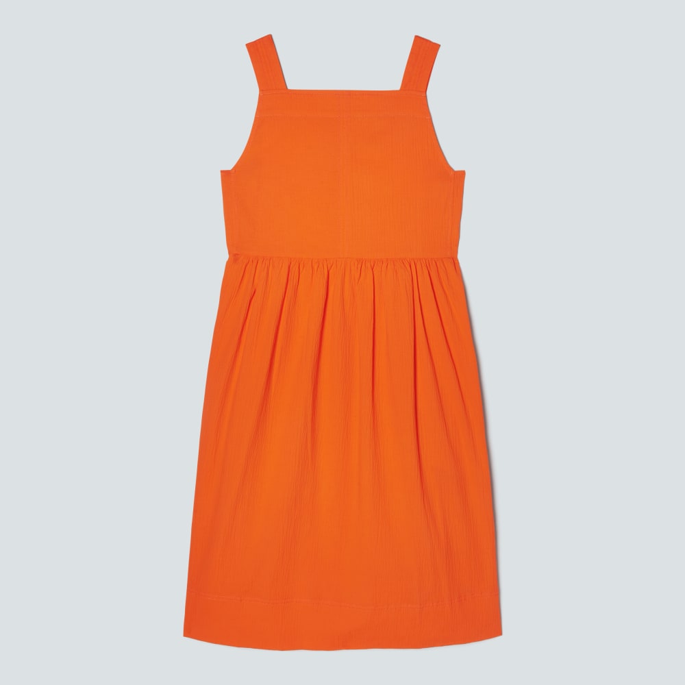 The Seersucker Midi Dress | Bright Orange-styoma