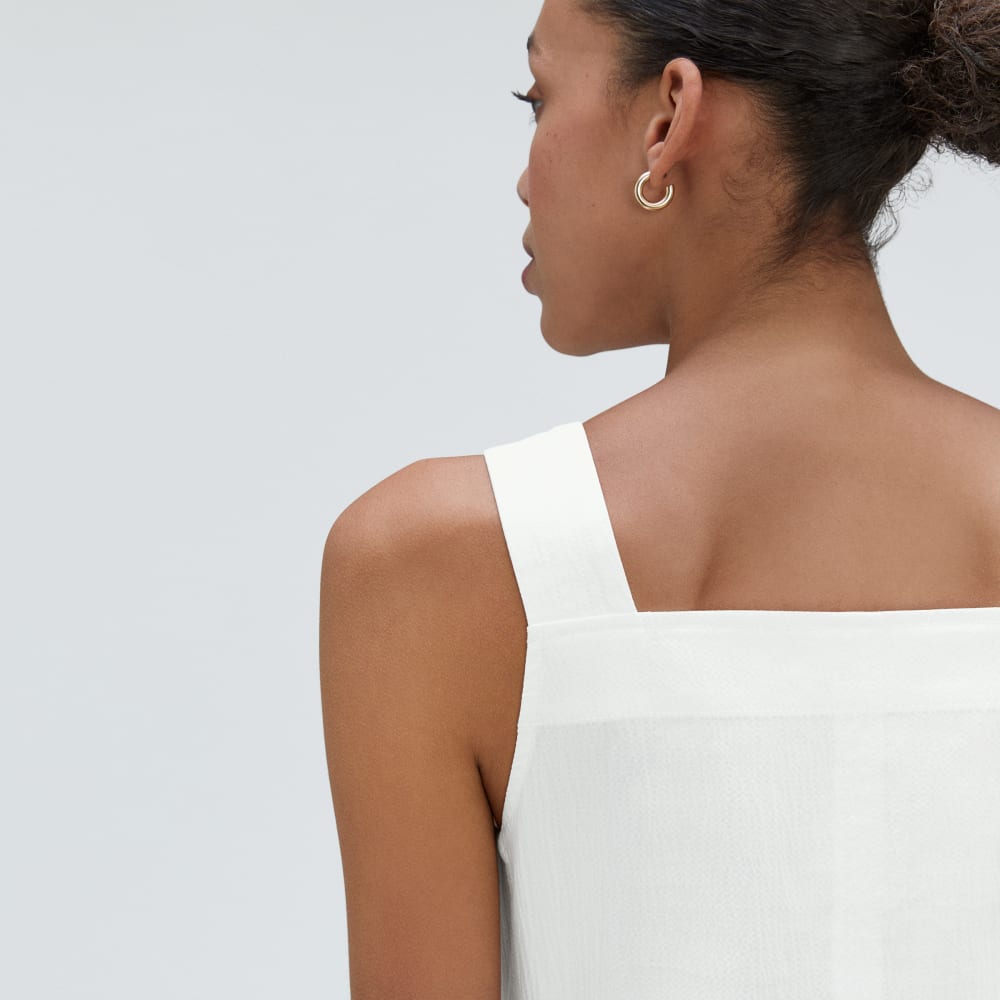 The Seersucker Midi Dress | White-styoma
