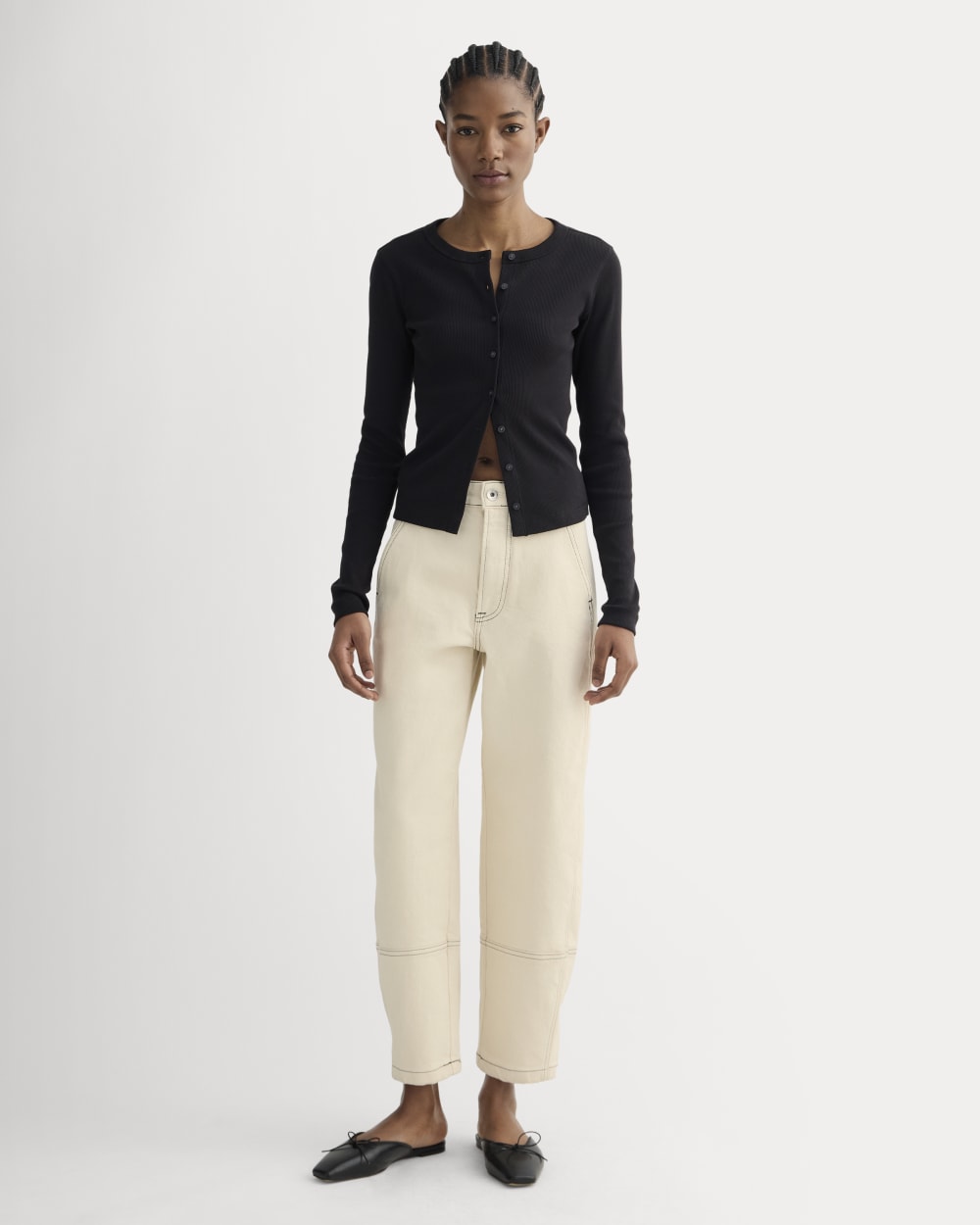 The Utility Barrel Jean | Ecru | Regular-styoma