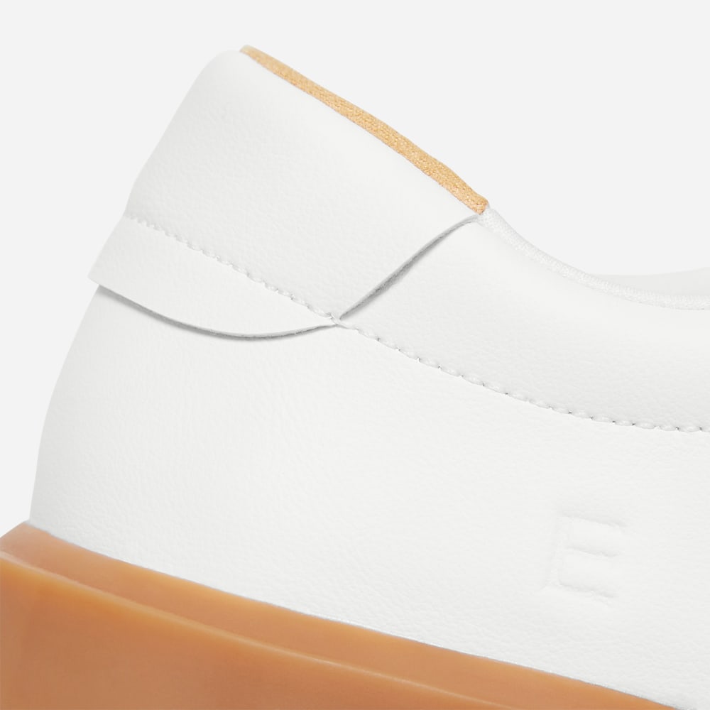 The ReLeather® Tennis Shoe  | White / Gum Sole-styoma