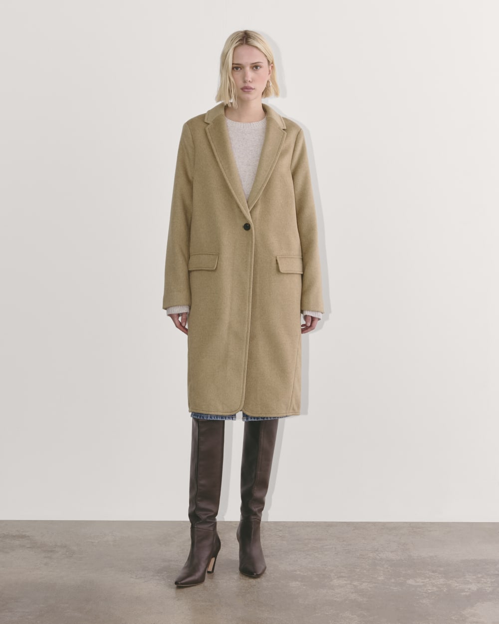 The Topcoat in Wool | Dark Heathered Camel-styoma