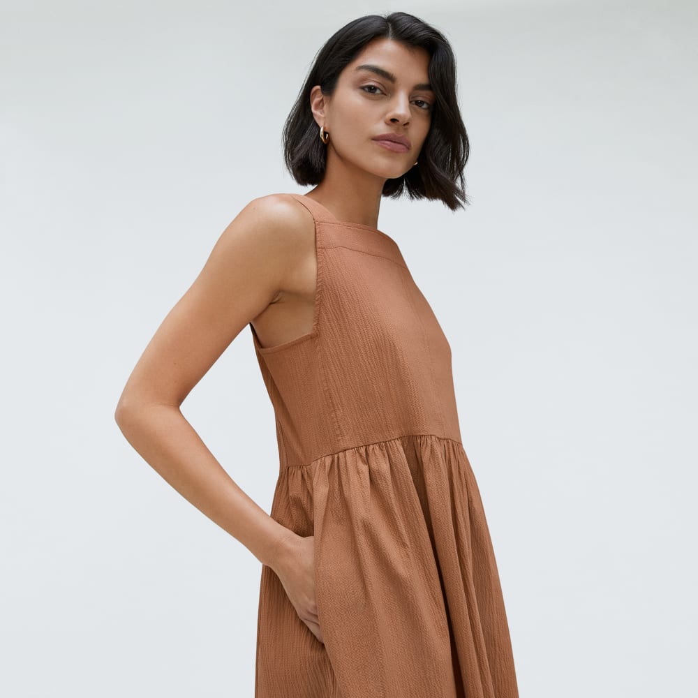The Seersucker Midi Dress | Tawny Brown-styoma