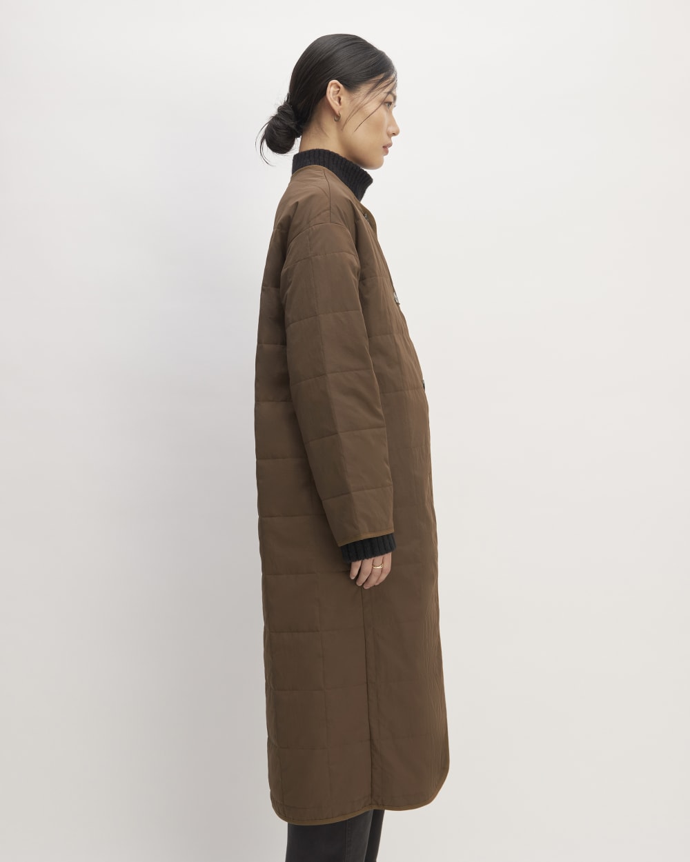 The ReNew Quilted Long Liner | Cocoa-styoma