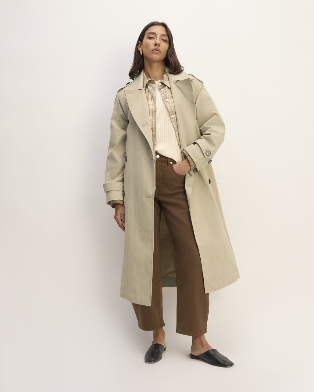 The ReNew Long Trench Coat | Trench Coat Khaki-styoma