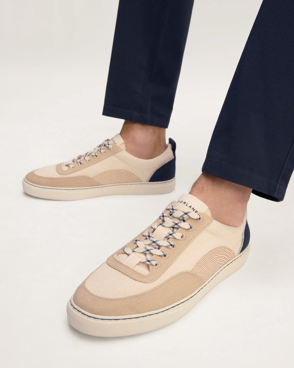 The Tread-Bare Sneaker | Natural Canvas / Dark Sapphire / Argan Oil-styoma