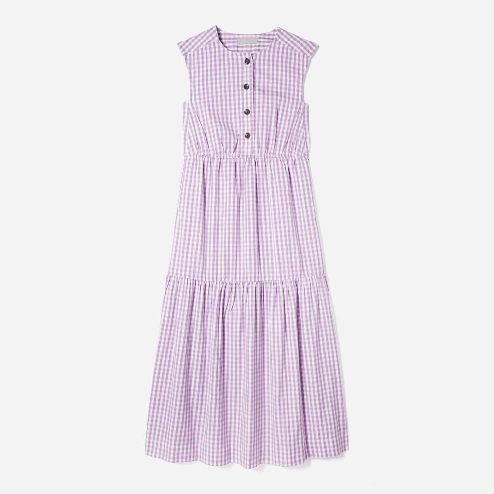 The Tiered Midi Dress | Orchid Gingham-styoma
