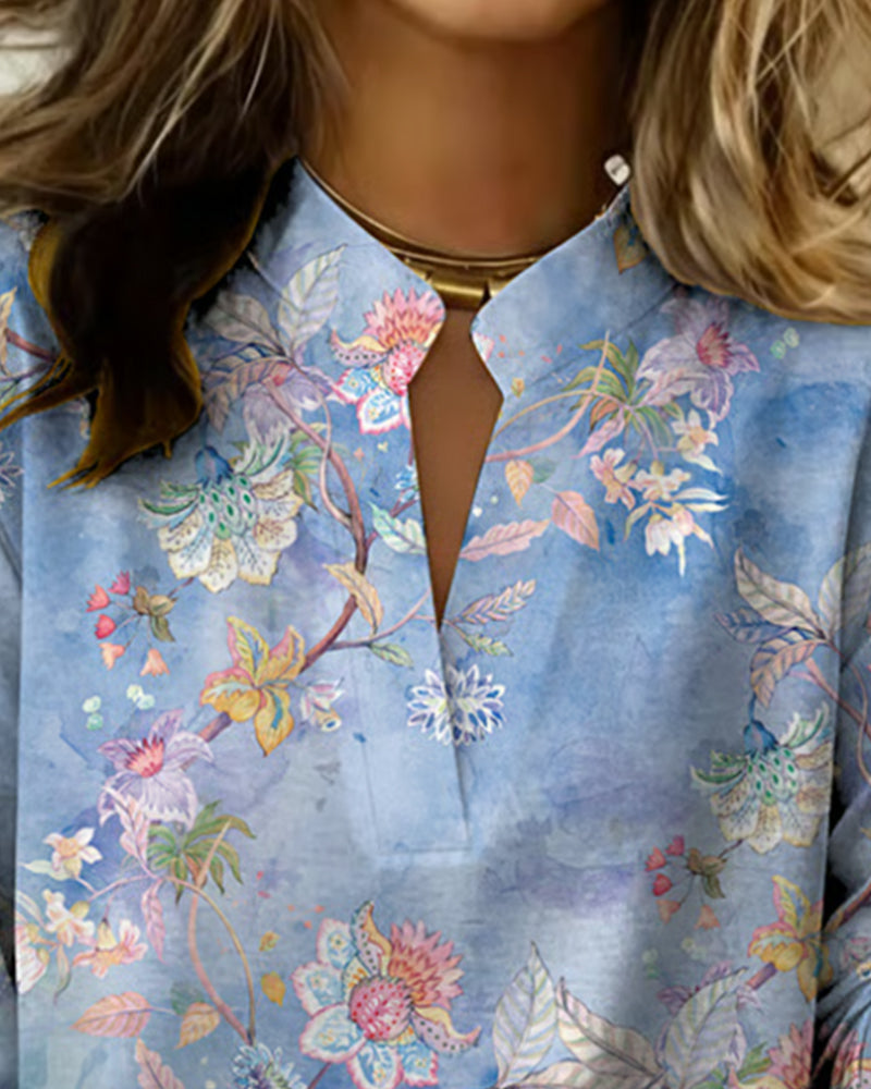 Puredrum The Sandra Women's Casual Blouse, Solid Color Button Top in Blue Green Pink