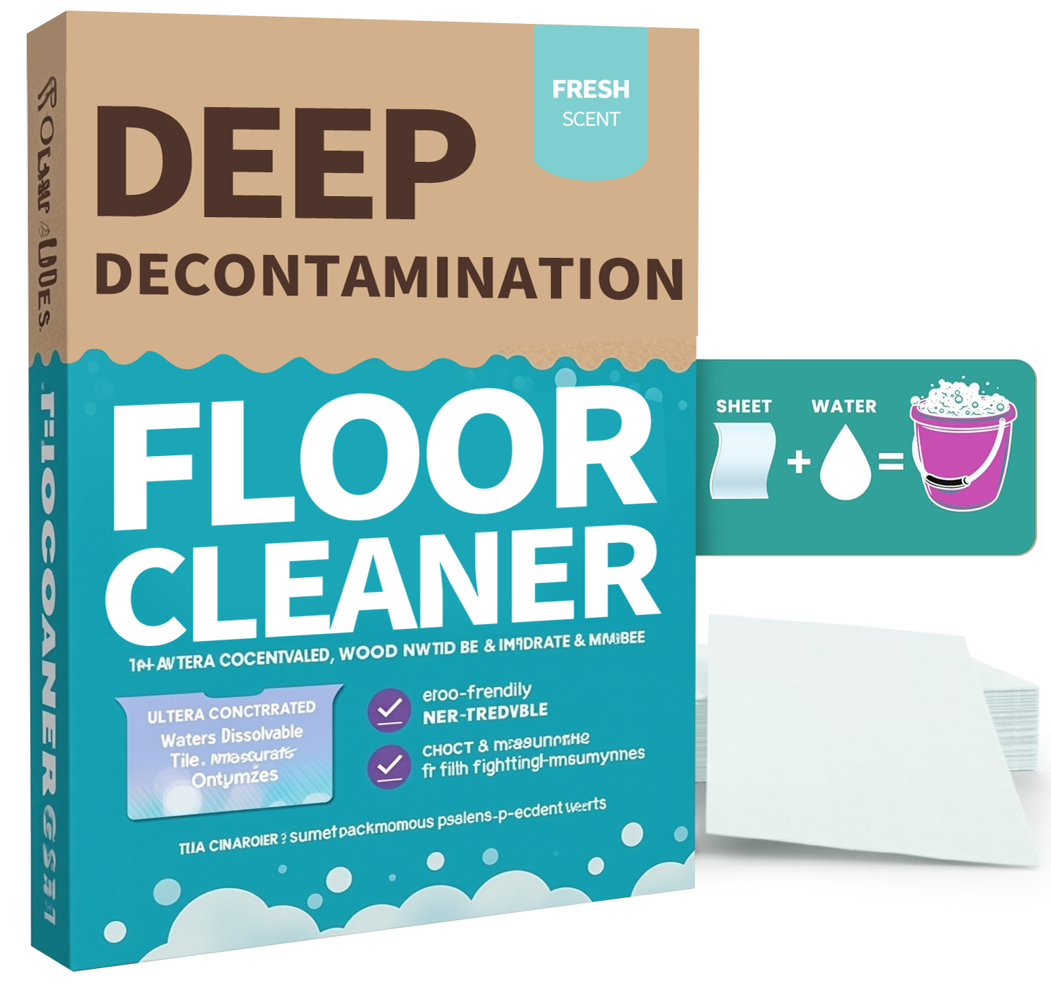 Cross-Border Floor Cleaner Household Multi-Functional Decontamination Fresh Floor Cleaning Paper Non-Dirty Hands Portable Cleaning Tablets