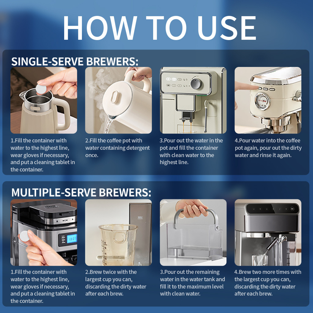 Coffee Machine Cleaning Tablets, Gentle Cleaning Coffee Machine Stains, Tea Stains And Scale Cleaning Tablets, Portable Cleaning Effervescent Tablets