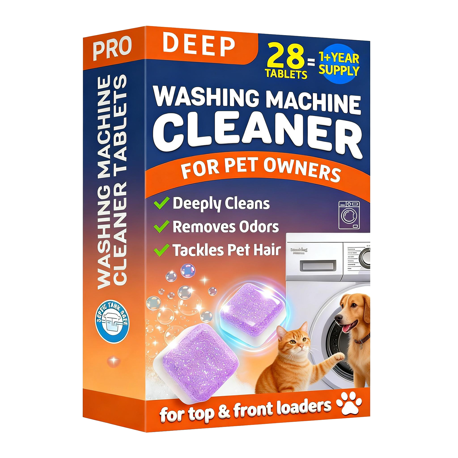 Cross-Border Pet Washing Machine Cleaner Pet Hair Cleaning Cat And Dog Washing Machine Cleaning Active Oxygen Effervescent Tablets